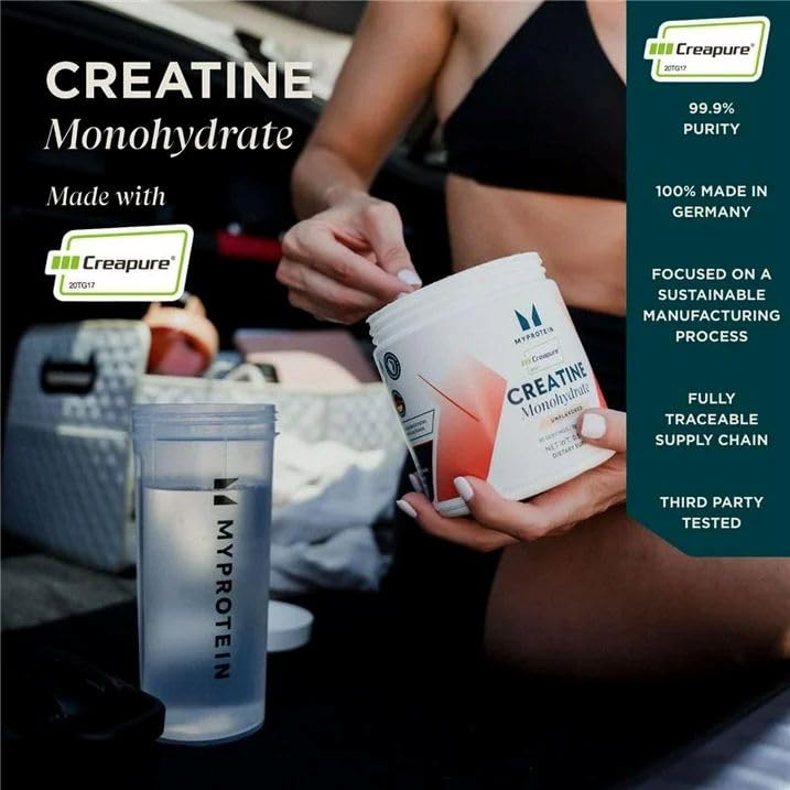 Serving scoop delivering 5 g creatine monohydrate