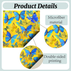CREATCABIN 6-pack butterfly-design microfiber glasses cleaning cloths - 6.1x6.1 inches, image 3