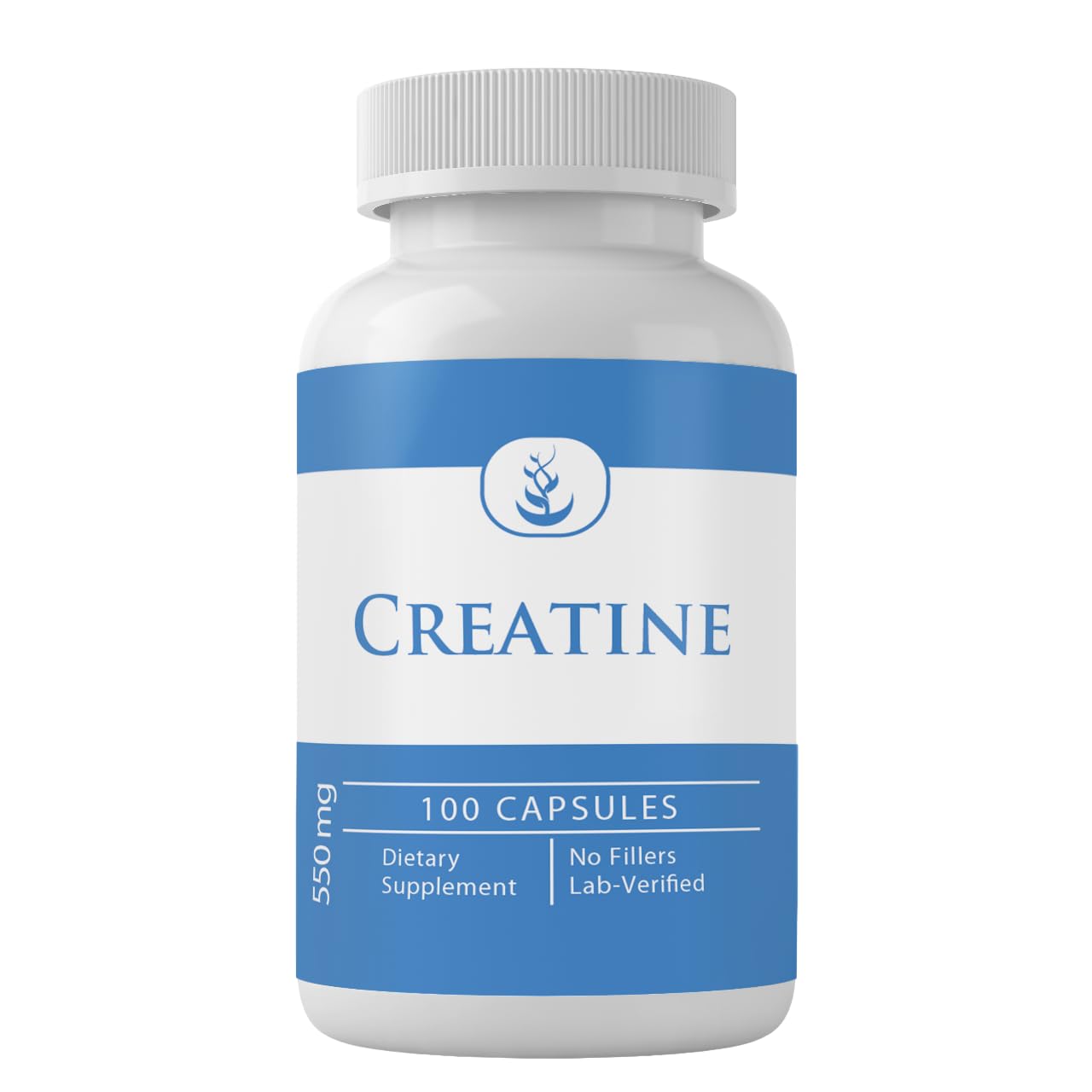 Front view of PURE Creatine capsules bottle