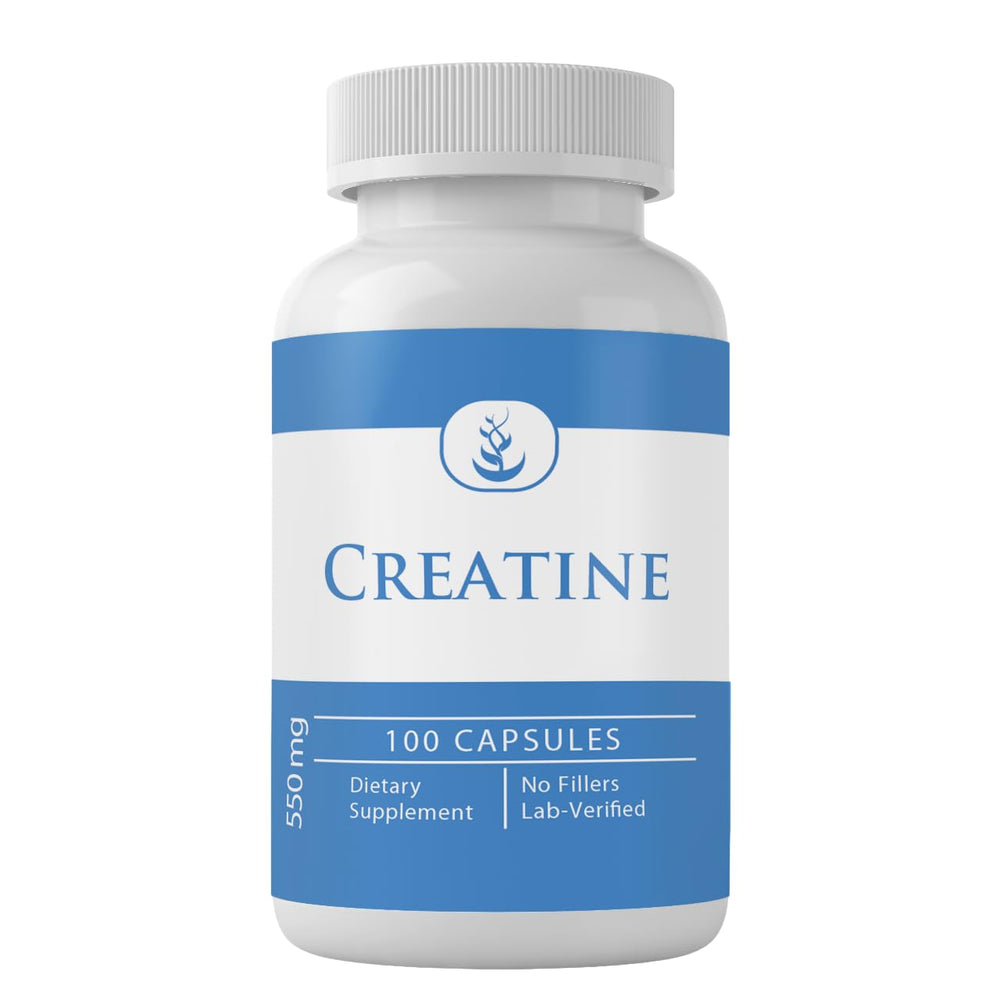 Front view of PURE Creatine capsules bottle