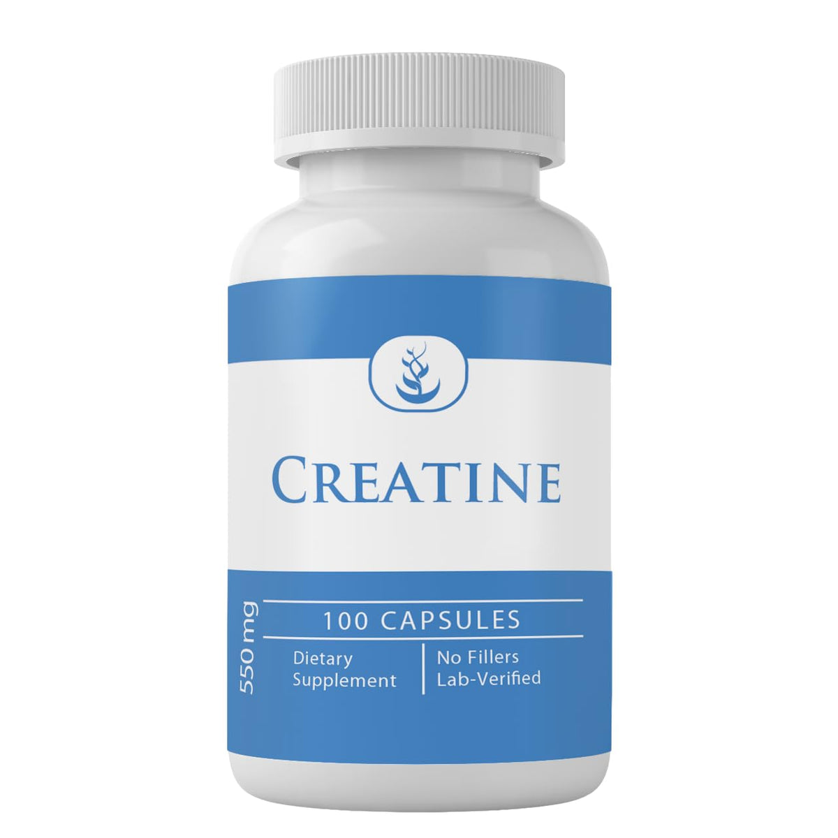 Front view of PURE Creatine capsules bottle