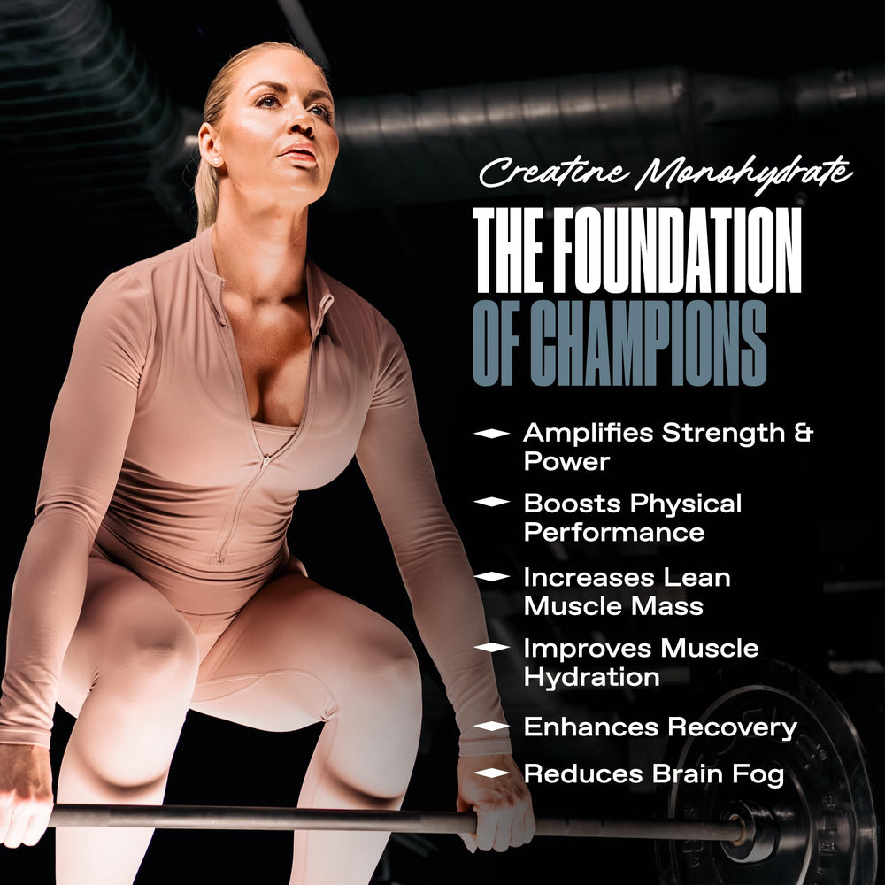 Graphic illustrating creatine supports muscle growth