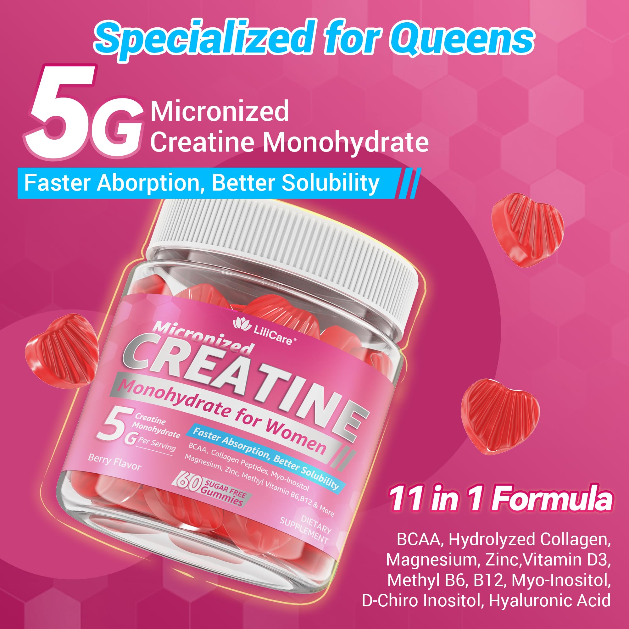 Ingredients included in Creatine for Women Gummies