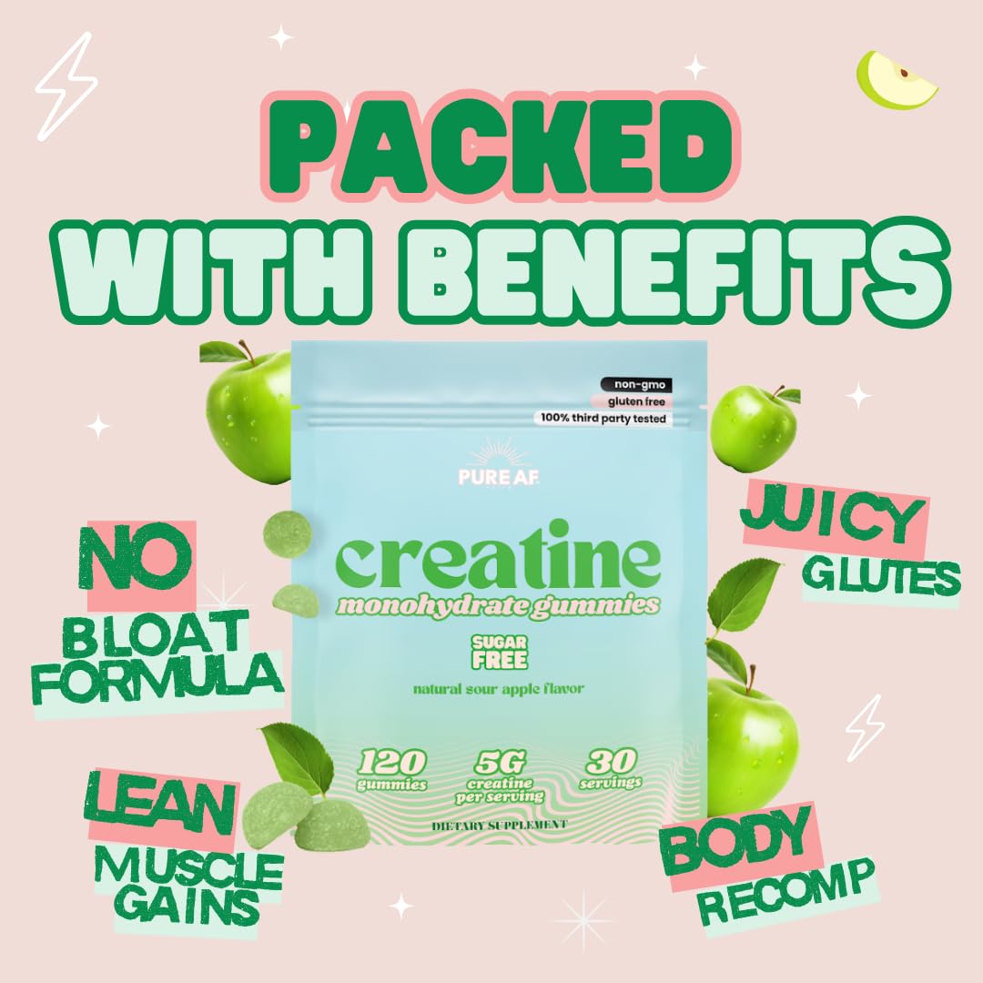Product label close-up for Creatine Monohydrate Gummies