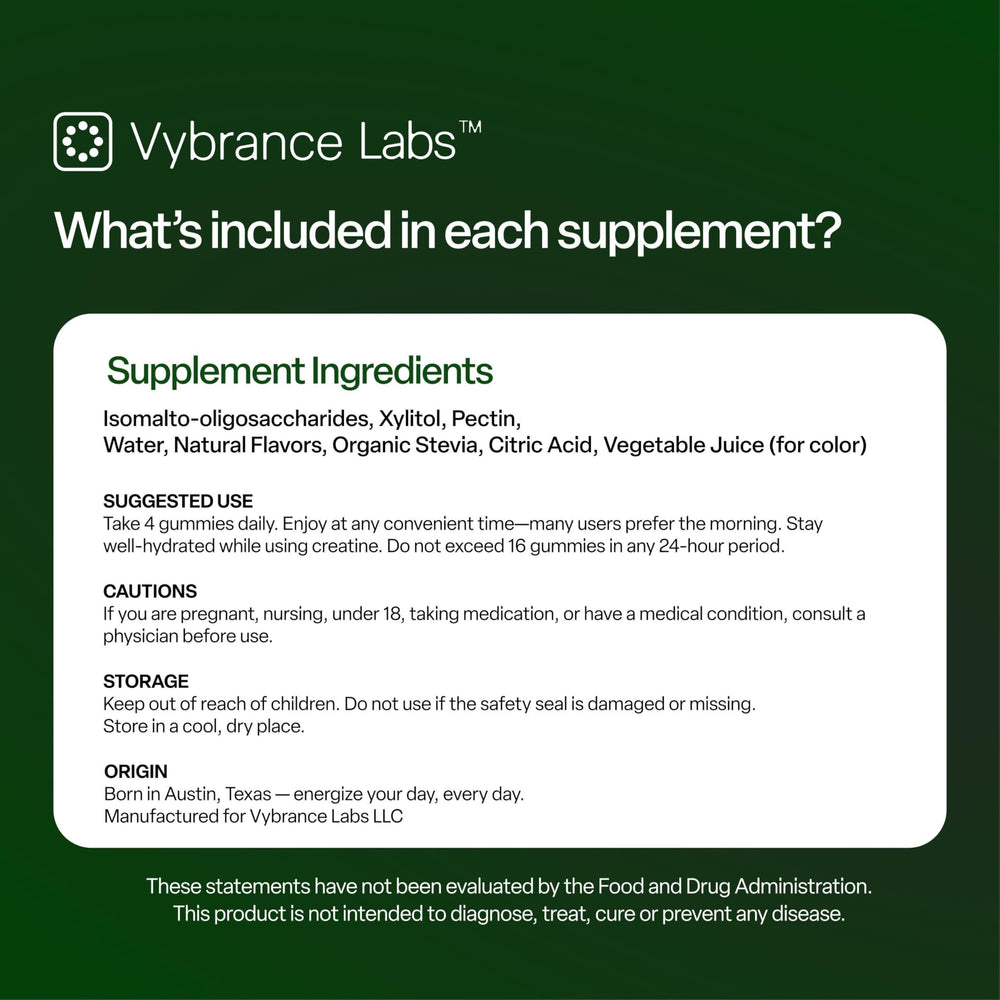 Product packaging for Creatine Gummies Green Apple