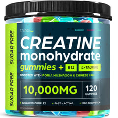 Creatine Gummies Monohydrate Complex bottle front with 120 gummies