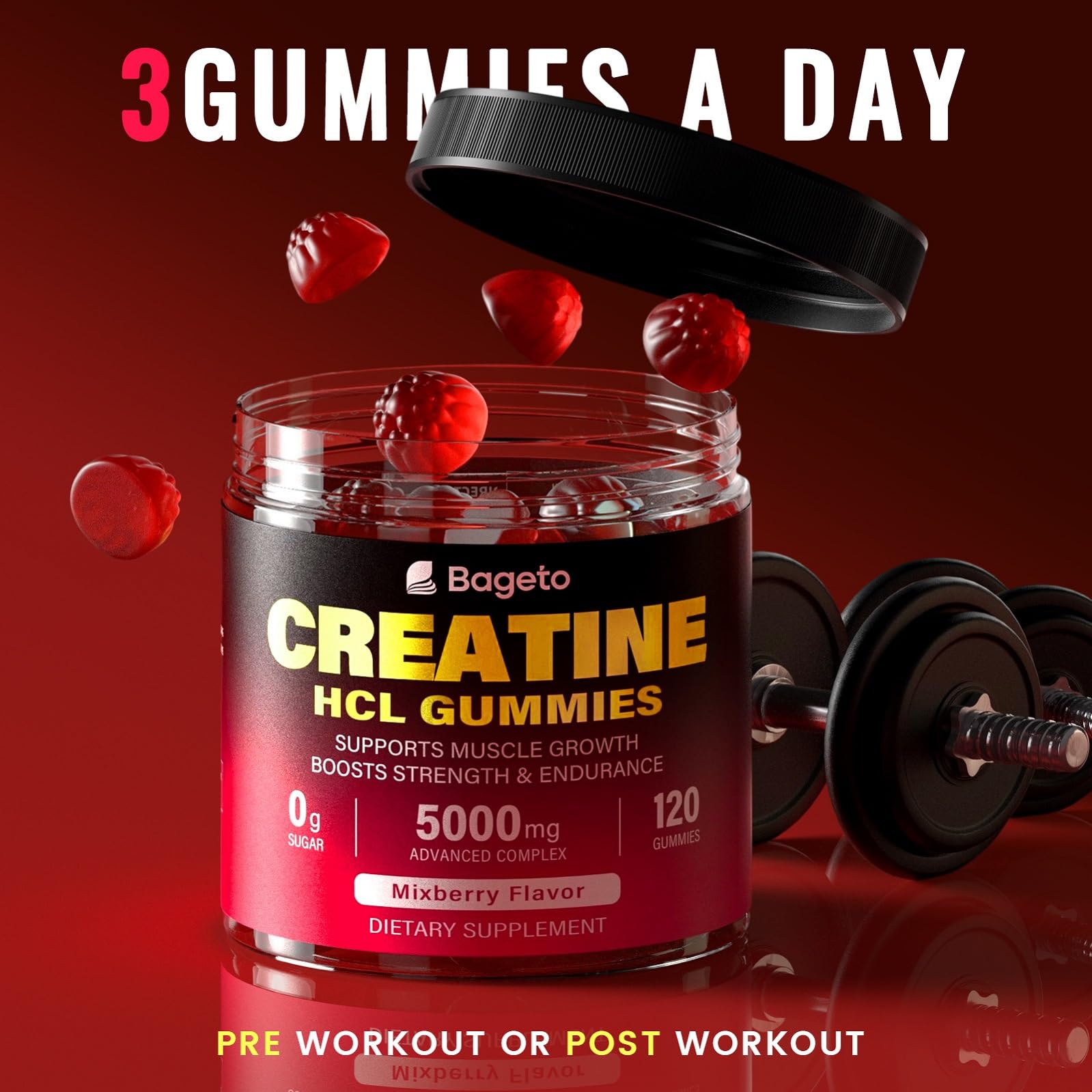 Creatine HCL Gummies ingredients label and nutrition