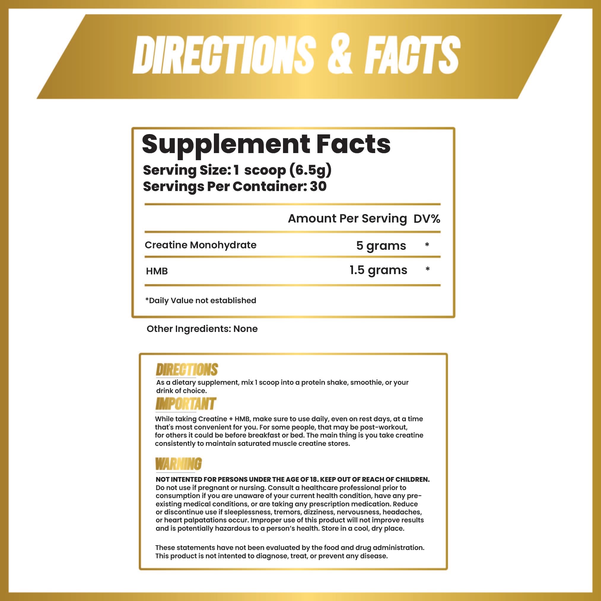 Close-up of Creatine HMB powder in a scoop beside the jar