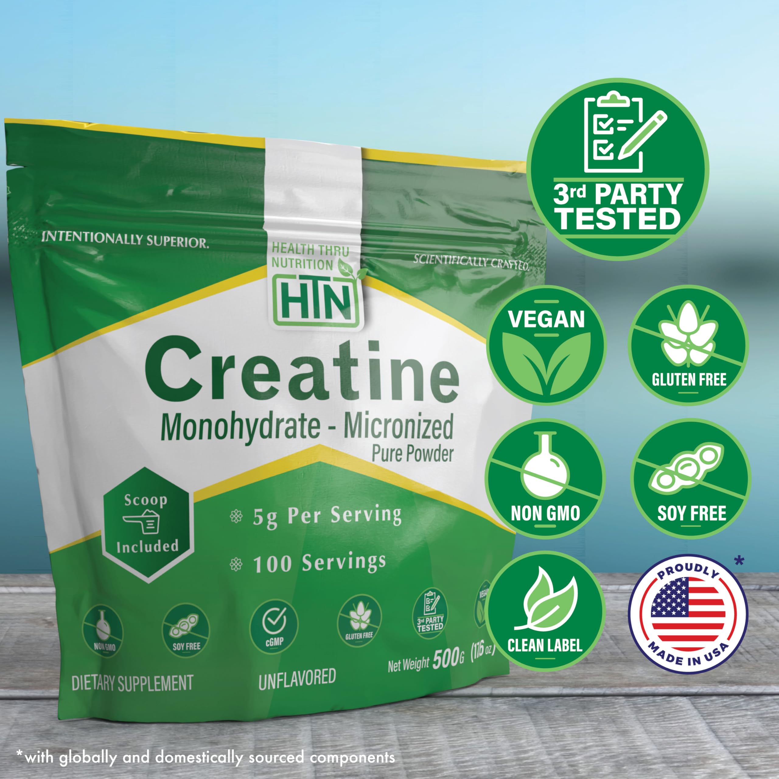 5g scoop included with creatine micronized powder