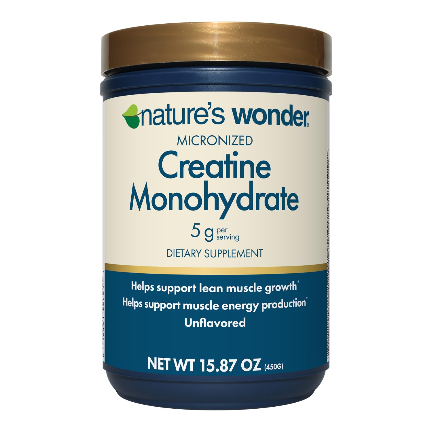 Nature's Wonder Creatine Monohydrate Powder 450g - front view