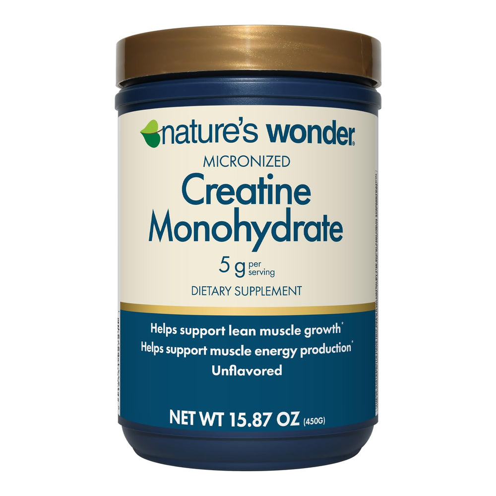 Nature's Wonder Creatine Monohydrate Powder 450g - front view