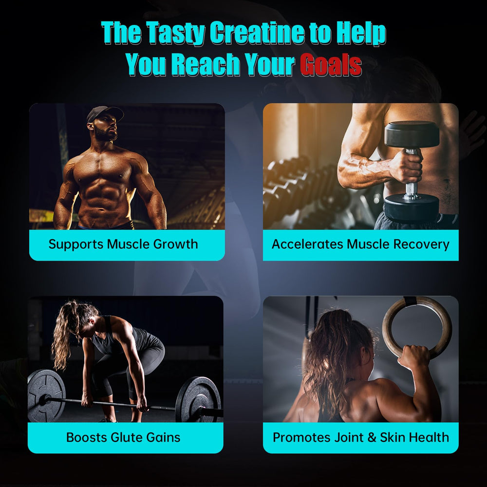 Bottle of Creatine Monohydrate Gummies Blueberry 120 Count