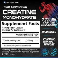 Close-up of micronized creatine monohydrate capsules