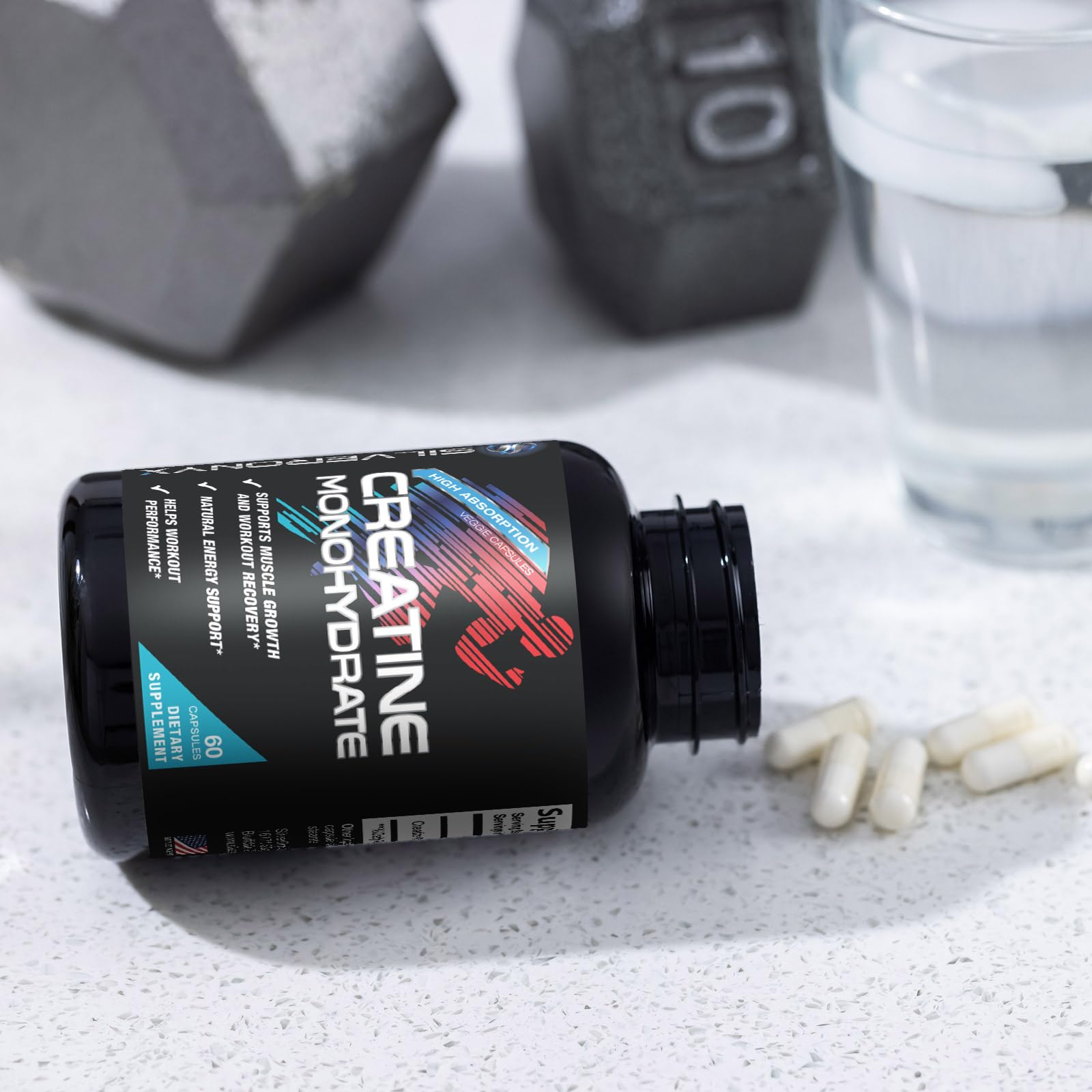 SilverOnyx Creatine Monohydrate Capsules branding