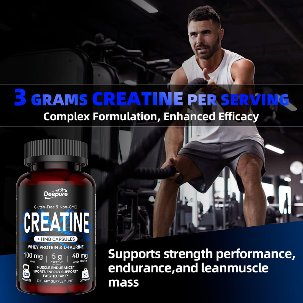 Creatine monohydrate capsules with 3000mg per 4 capsules
