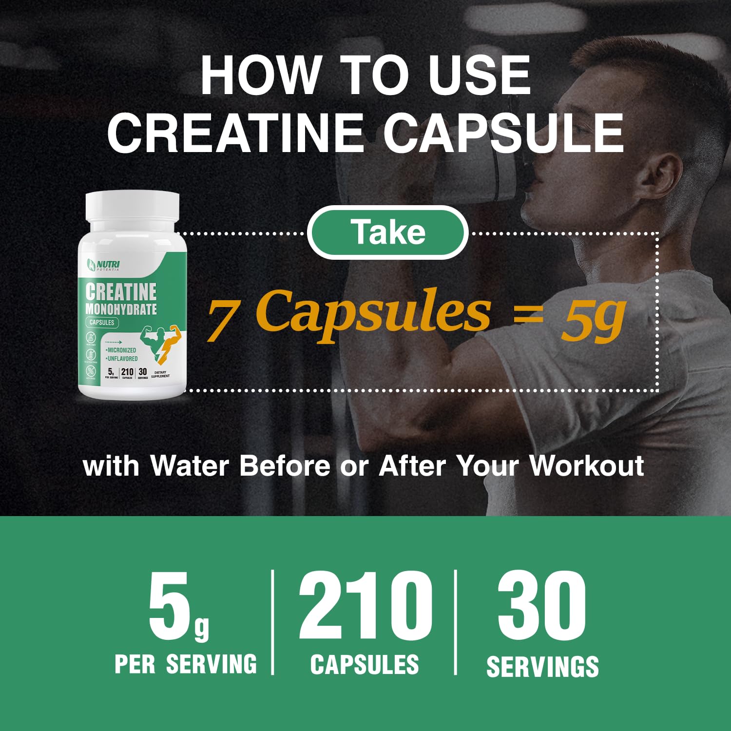 Ingredients of Creatine Monohydrate capsules