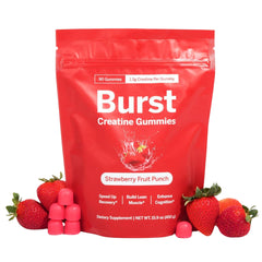 Bottle of Creatine Monohydrate Gummies with Strawberry flavor, 90 count