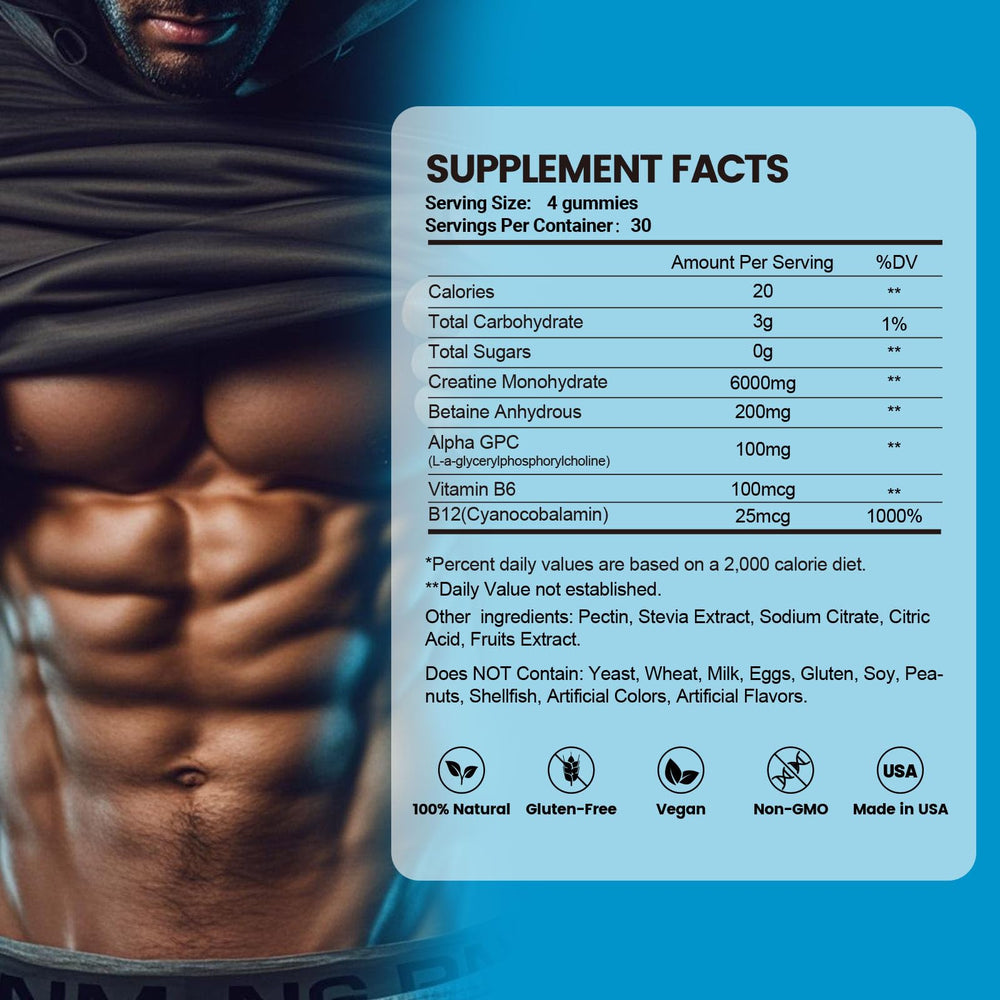 Packaging of Creatine Monohydrate Gummies 120-count