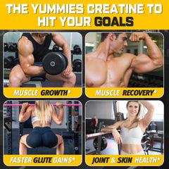 Creatine monohydrate gummies in a bottle