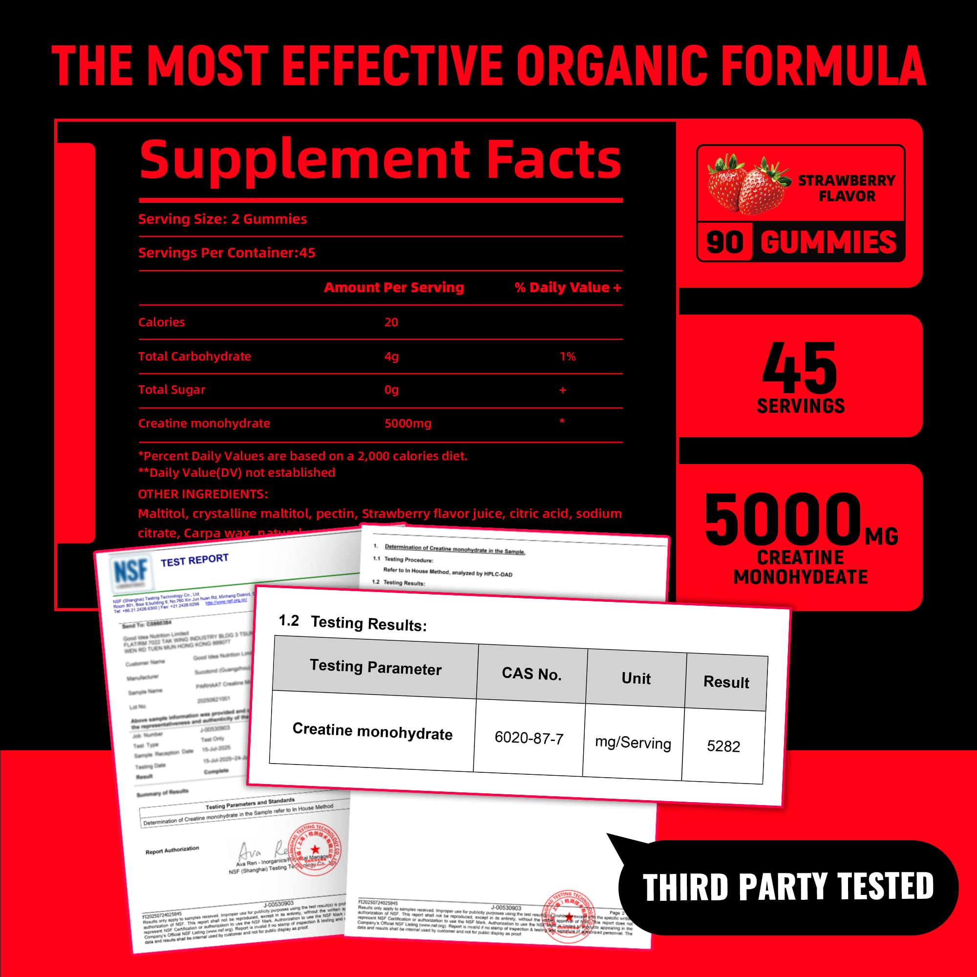Back of bottle showing nutrition facts and ingredients