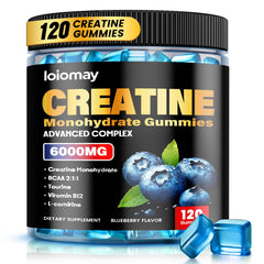 Blueberry Creatine Monohydrate Gummies bottle with 120 count - packshot