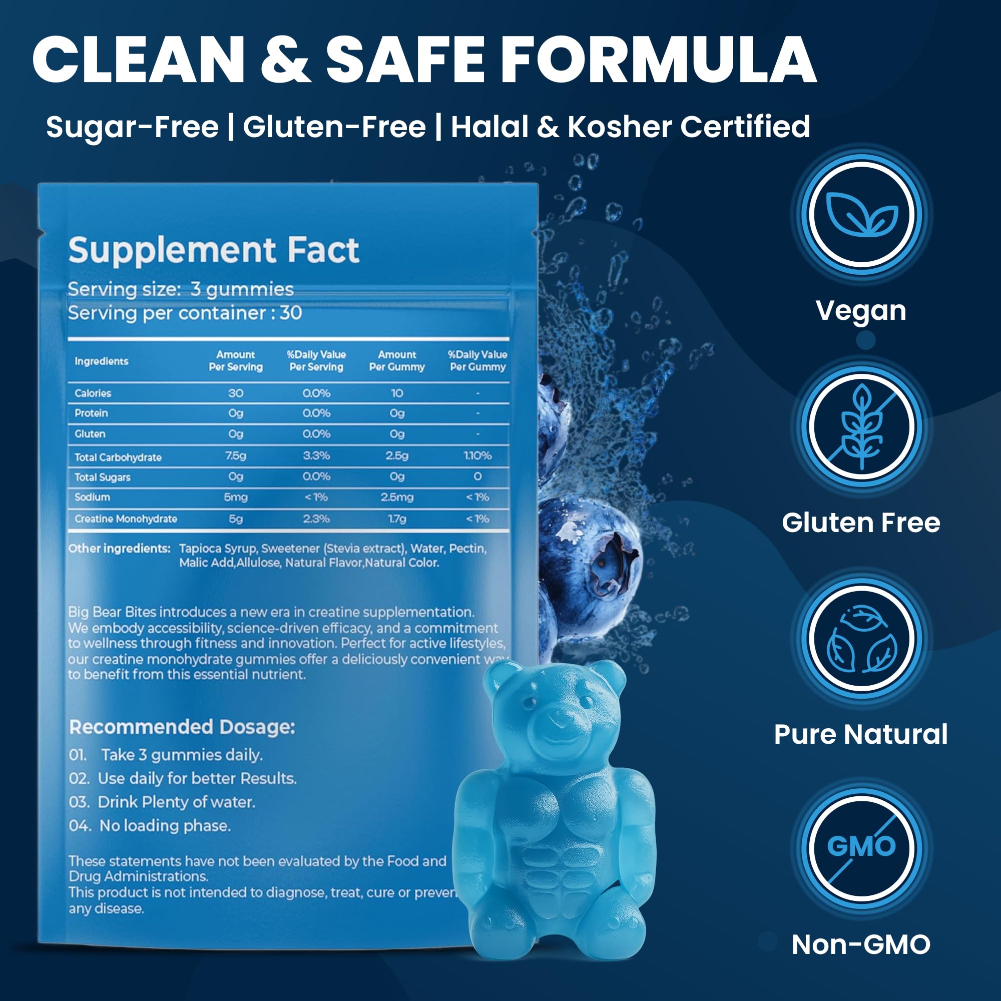 Bag of Creatine Monohydrate Gummies 90-count