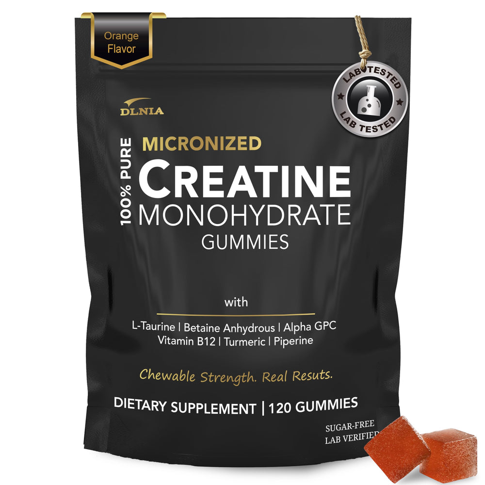 Blueberry flavored Creatine Monohydrate Gummies bottle – front view