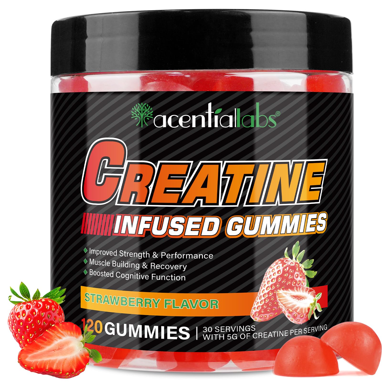 Bottle of Creatine Monohydrate Gummies - 120 count