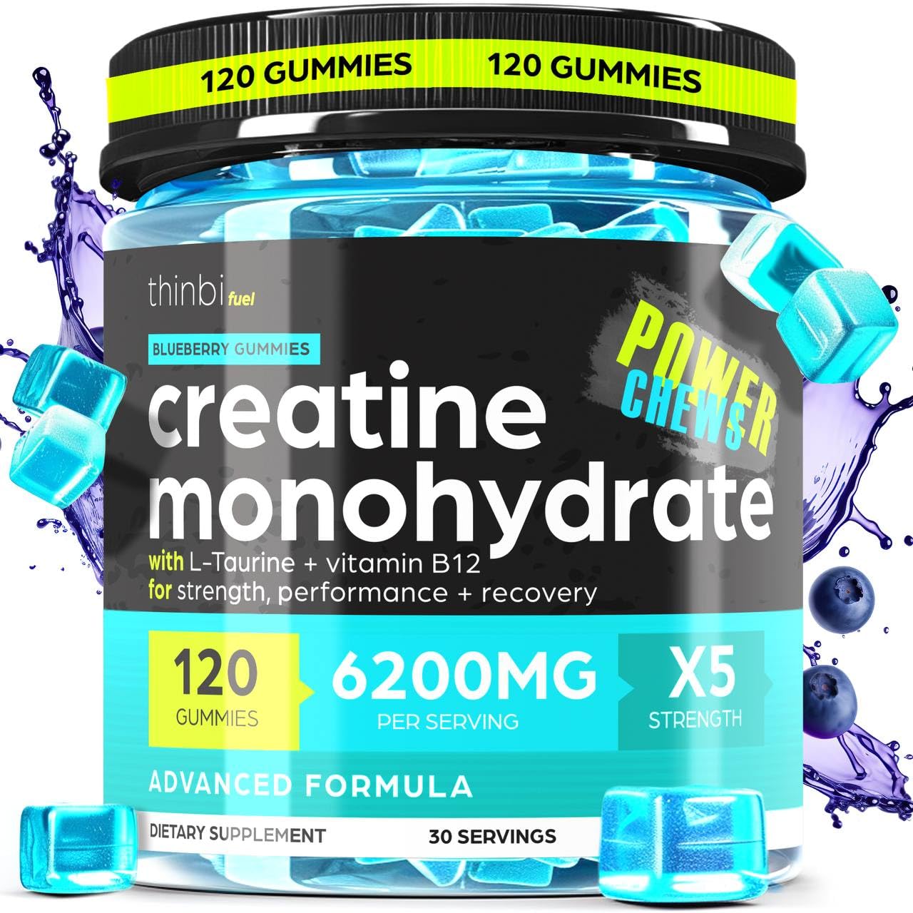 Front label of Creatine Monohydrate Gummies Complex