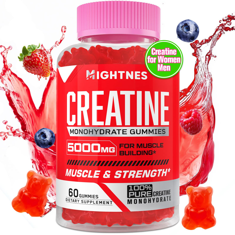 Close-up of Creatine Monohydrate Gummies bottle