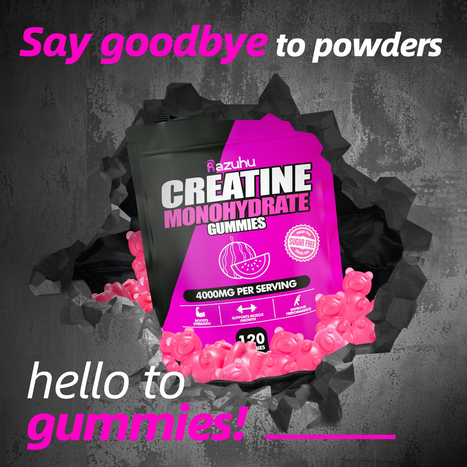 On-the-go creatine gummies in gym bag