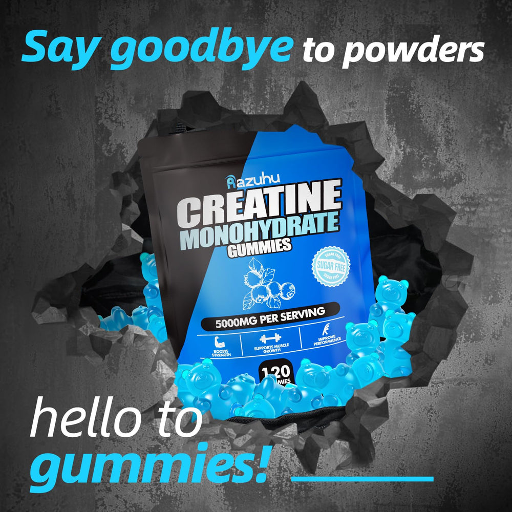 Nutrition facts and ingredients chart for creatine gummies