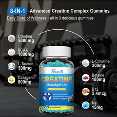 Ingredients label showing creatine, collagen, BCAA and more