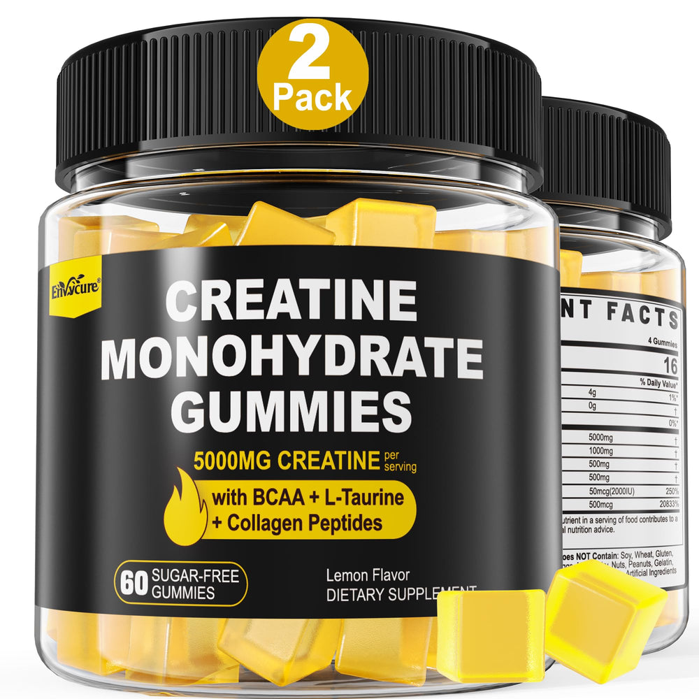 Creatine Monohydrate Gummies lemon flavor bottle front
