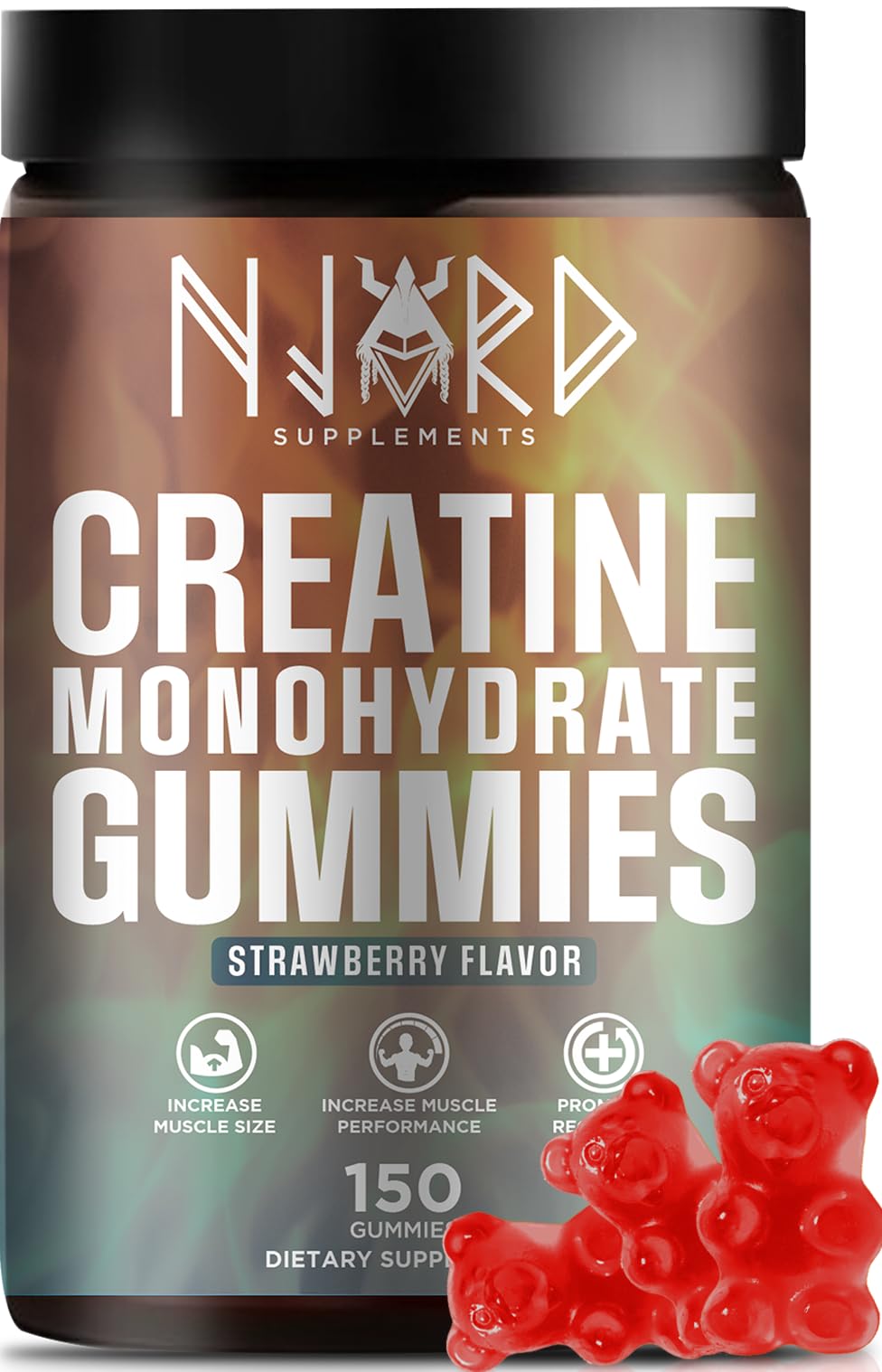 NJORD Creatine Monohydrate Gummies bottle with label