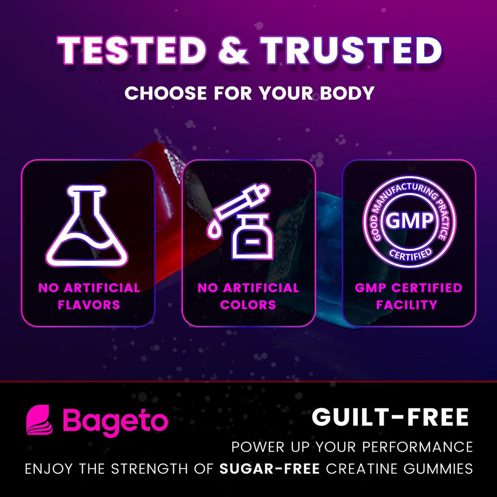 Nutrition facts panel for Creatine Monohydrate Gummies