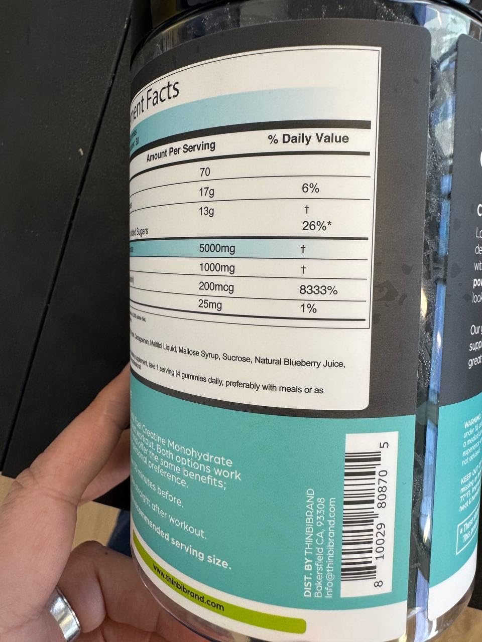 Inside packaging view of the gummies bottle