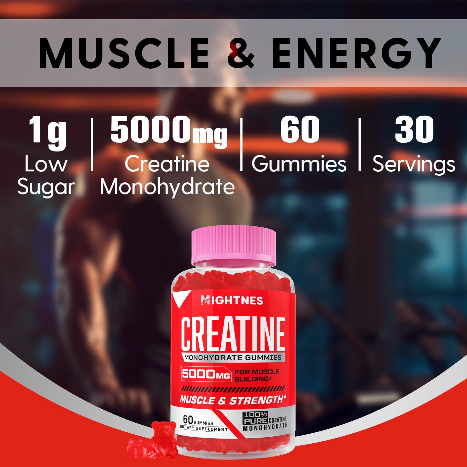 Person taking gummies for pre- or post-workout energy