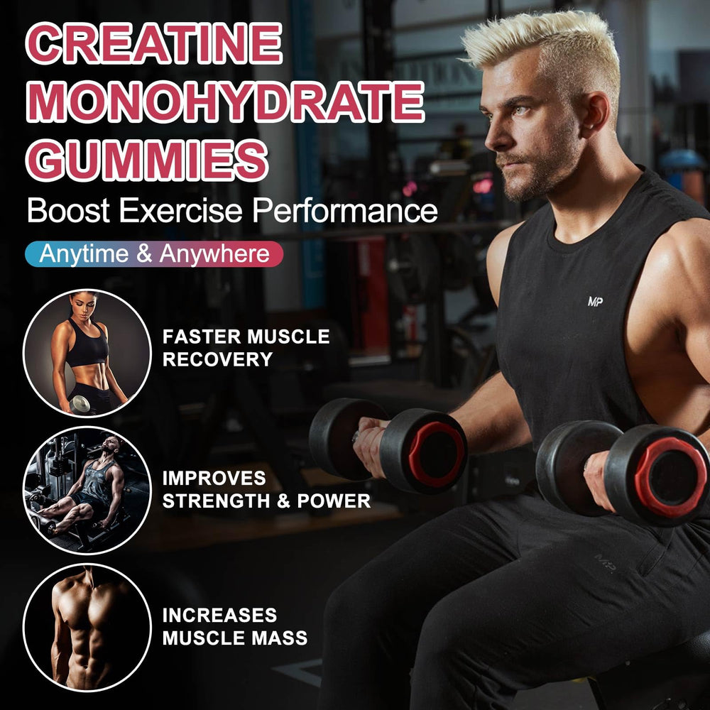 Vegan, sugar-free, gluten-free and non-GMO Creatine Monohydrate Gummies
