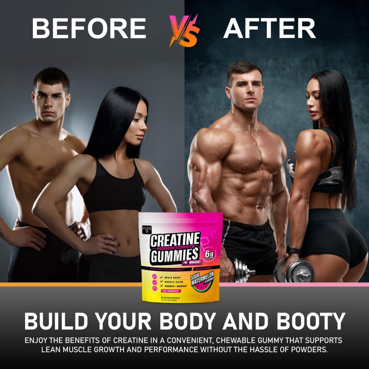 Ingredients list showing vegan pectin and creatine monohydrate