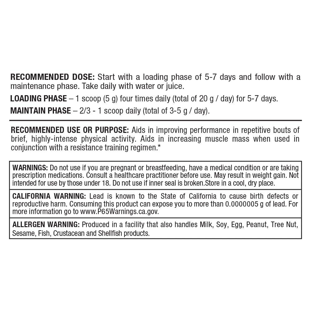 Creatine monohydrate powder delivering energy and performance