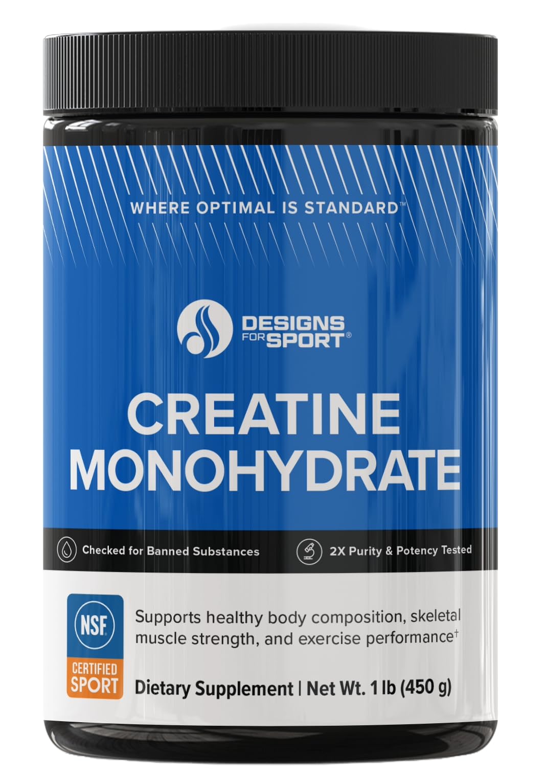 Creatine Monohydrate Powder jar and label