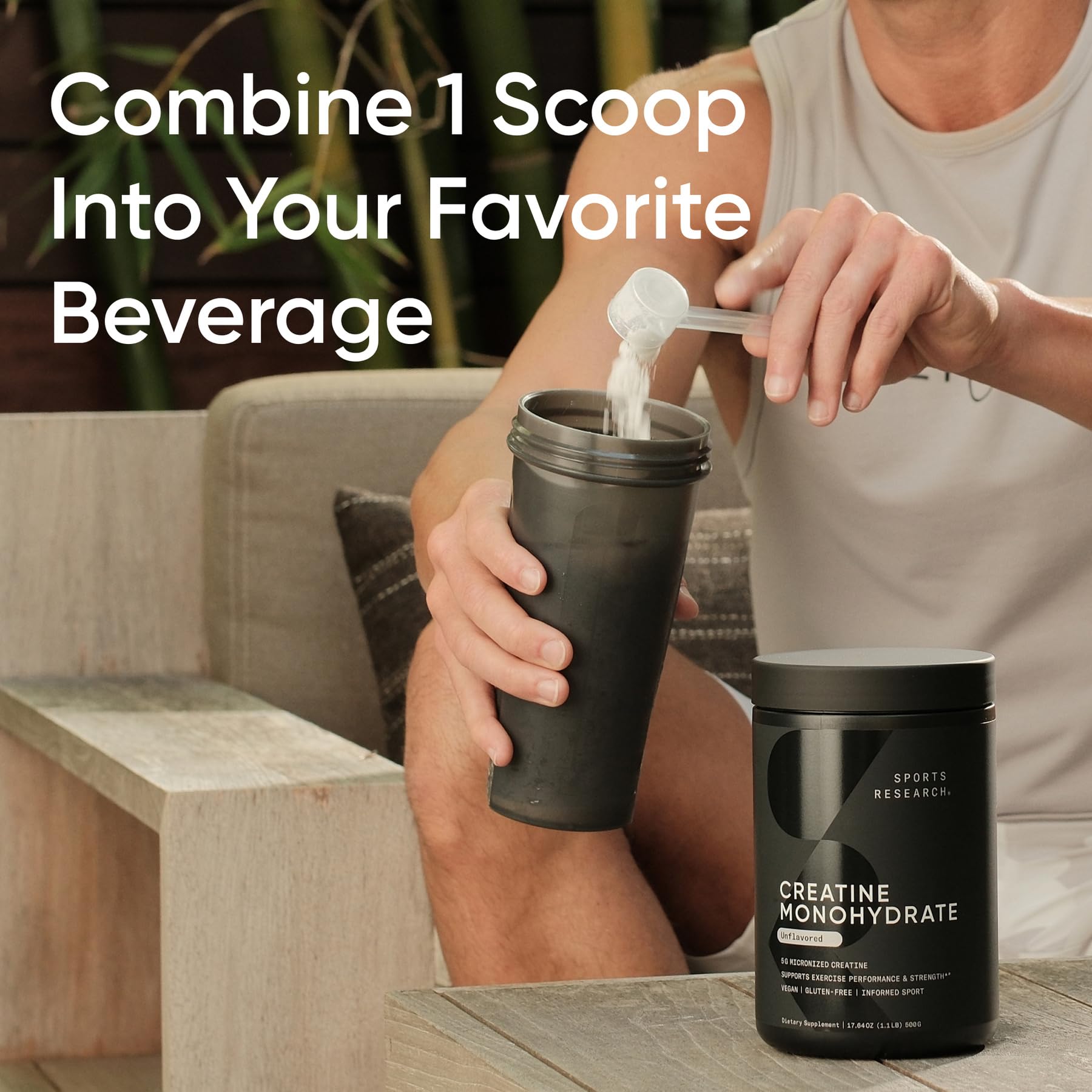 Unflavored creatine monohydrate powder
