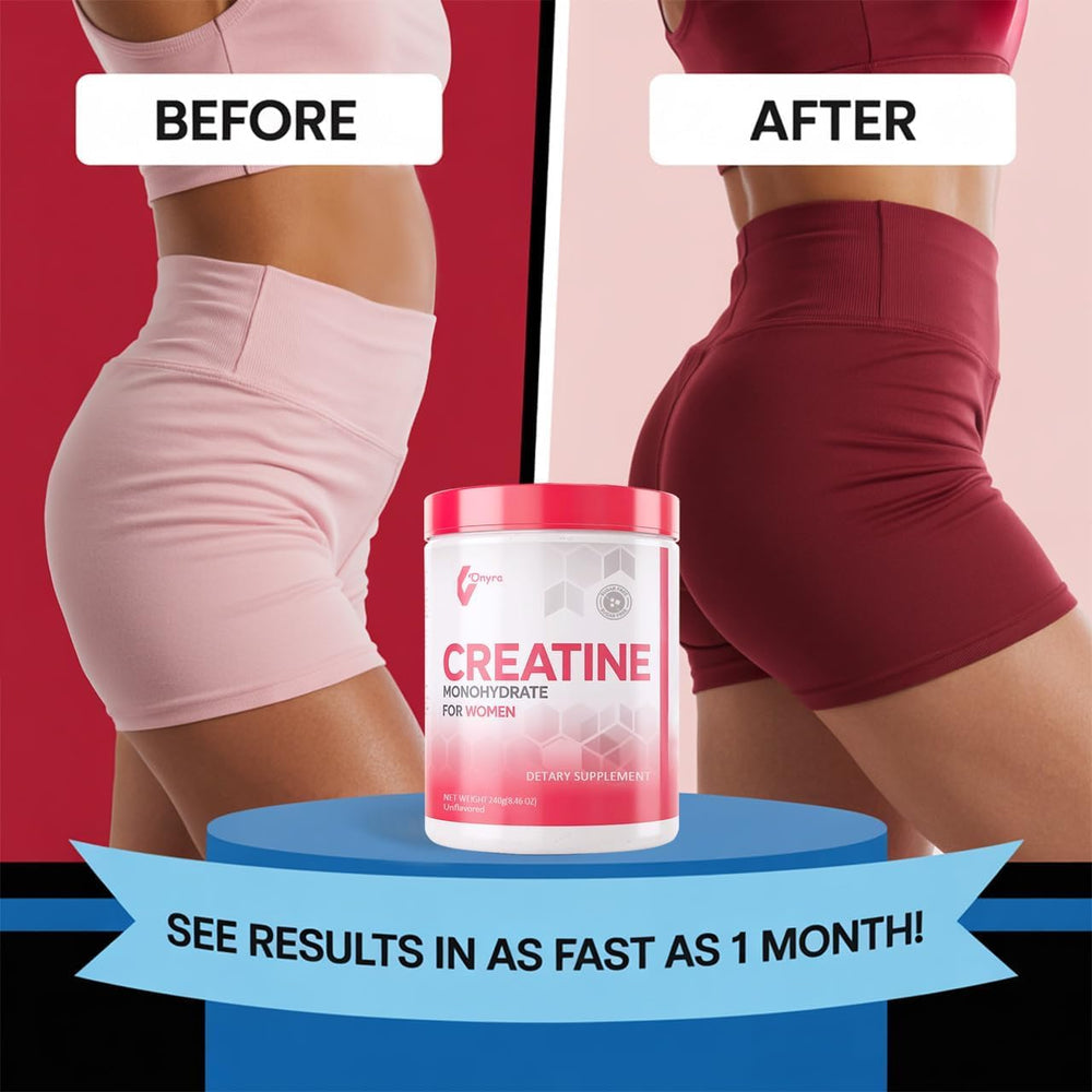 Active woman using Creatine Monohydrate powder for energy and recovery