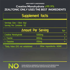 Soluble 5g creatine monohydrate dissolving in water