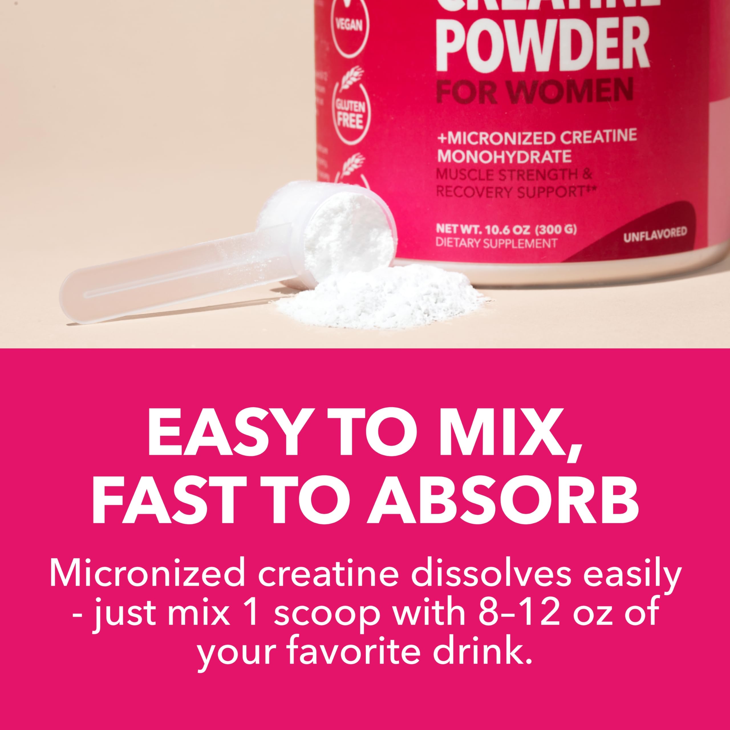 Boosts mental clarity and focus with Creatine for Women