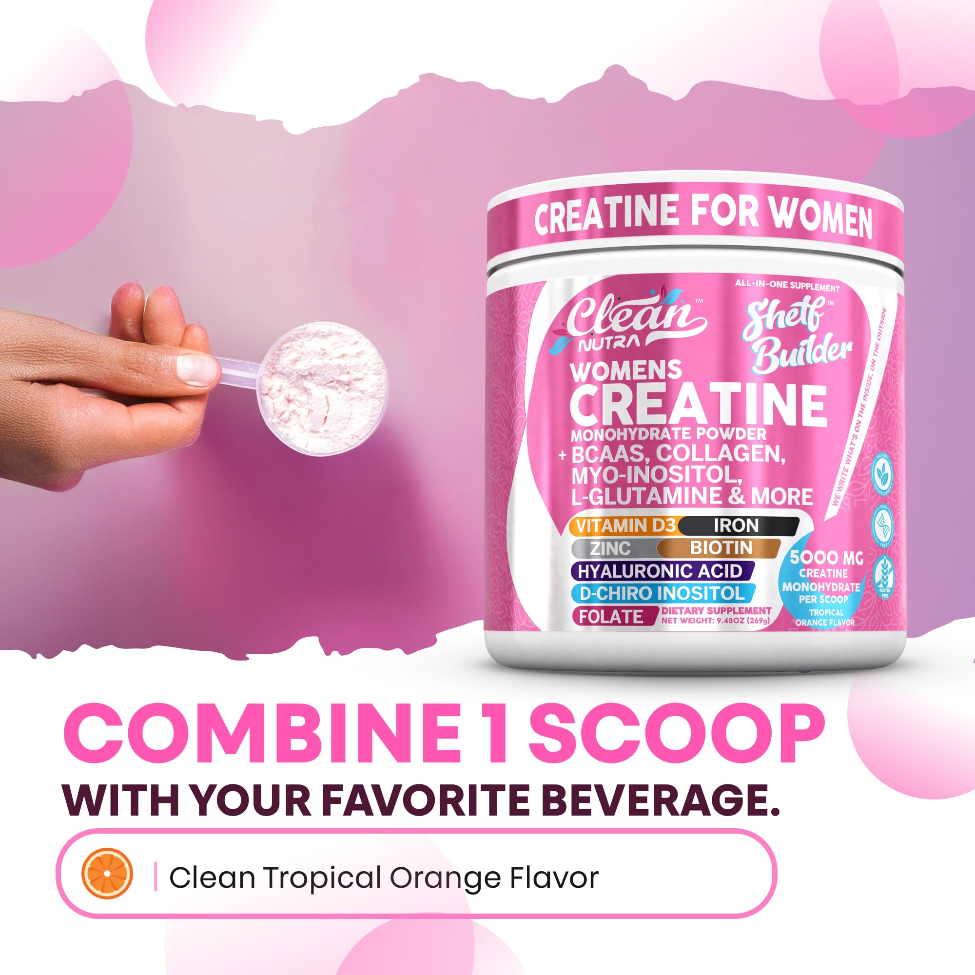 Creatine monohydrate and women's wellness blend