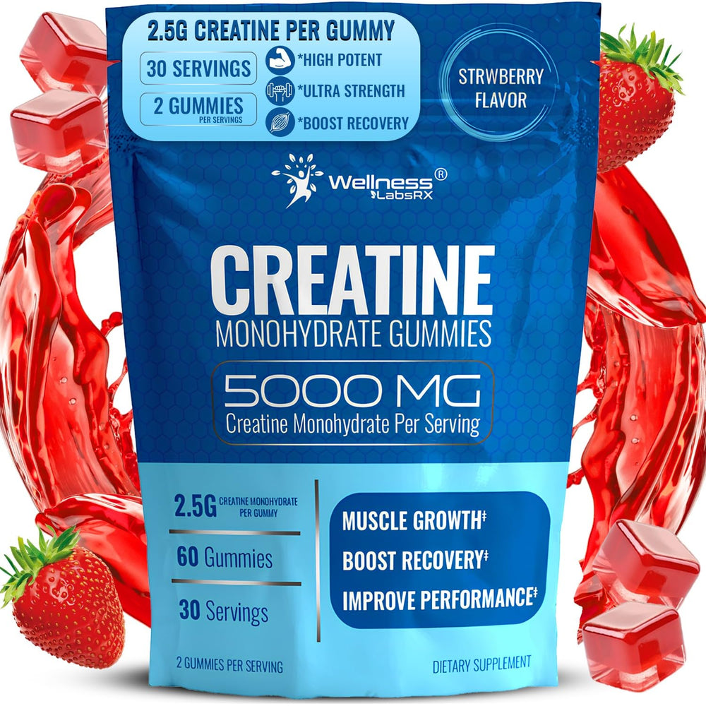 Front view of Creatine Gummies 5000mg packaging