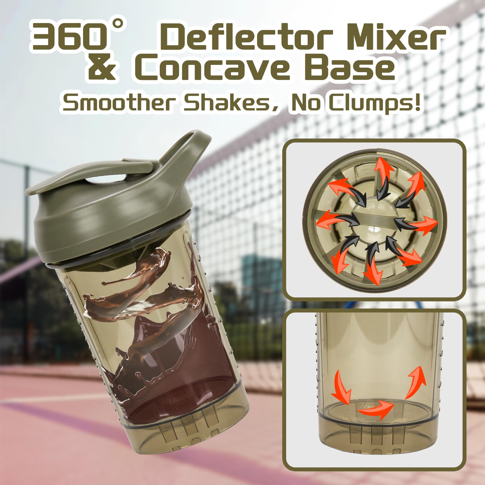 CREAWELLAY protein shaker PETG-material for clear, durable use.