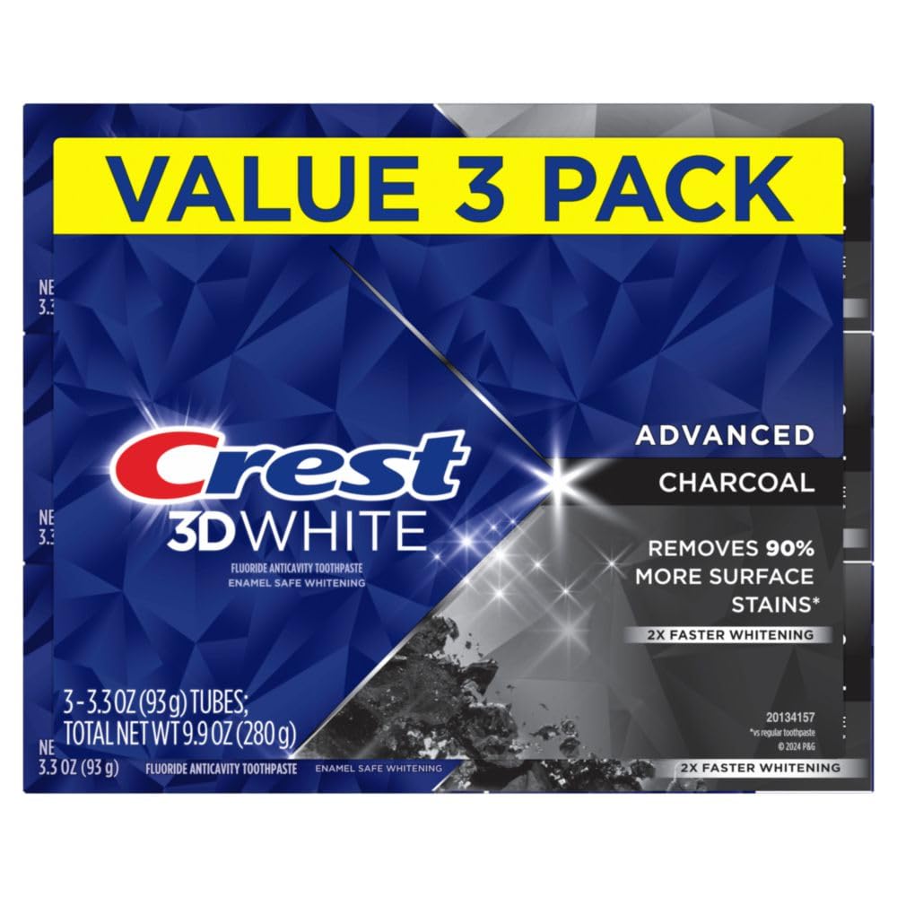 Ingredients list for Crest 3D White Advanced Charcoal Toothpaste with Fluoride